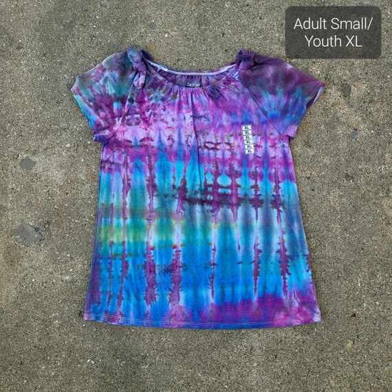 Handmade Tie Dye Girls XL Tie Dye Top One of a Kind