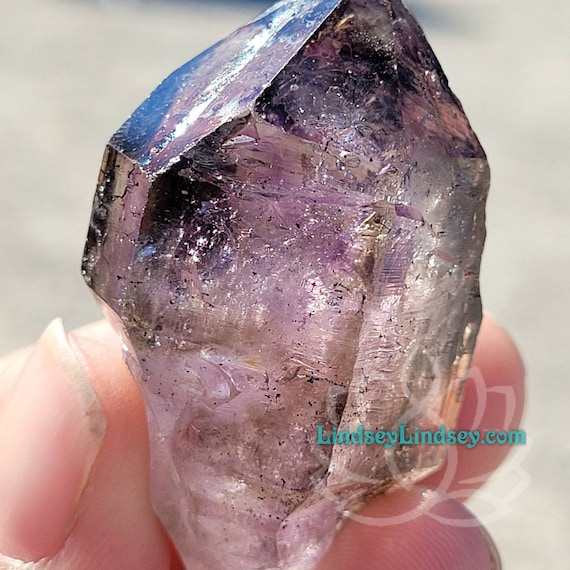 Super 7 Crystal from Zimbabwe Amethyst Cacoxenite Lepidocrocite Goethite Smoky Quartz Quartz Crystal Actual Mineral Specimen