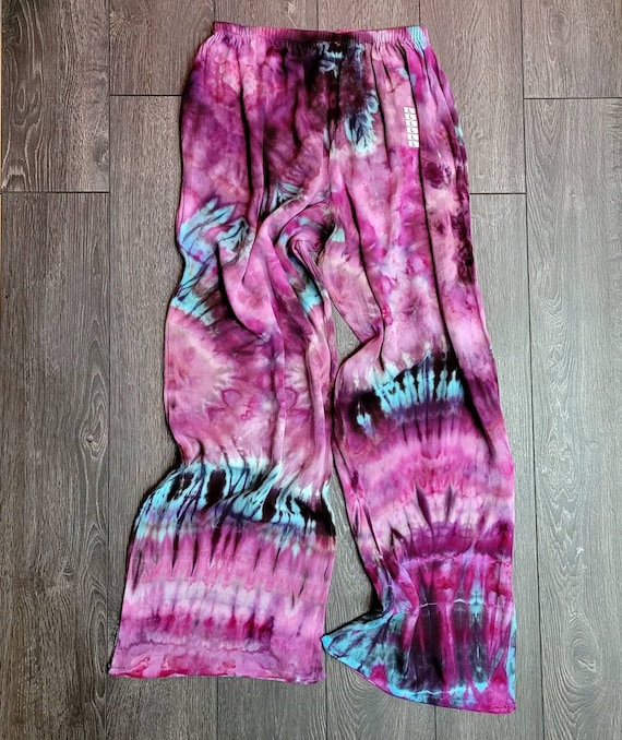 Handmade Tie Dye Large Rayon Lounge Pants One of a Kind