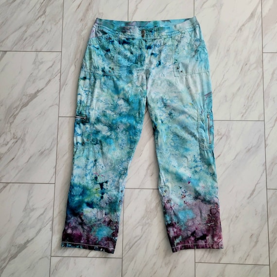 Handmade Tie Dye Hiking Pants XL
