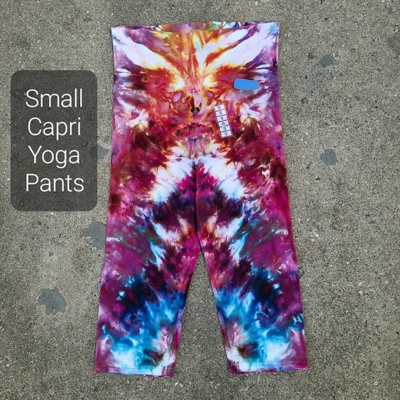 Handmade Tie Dye Yoga Pants Knee Length size Small One of a Kind