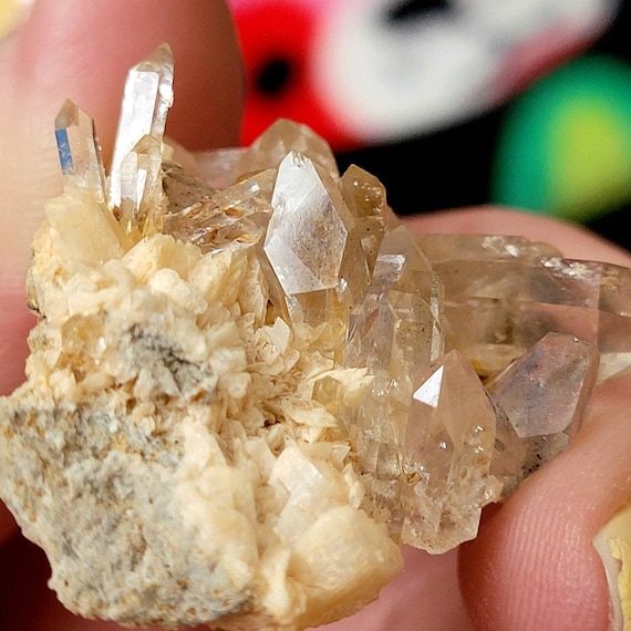 Blue Phantom Adularia Smokey Quartz Crystal in Feldspar with Gold ore Inclusions. Citrine. Water Clear Optical Quartz.