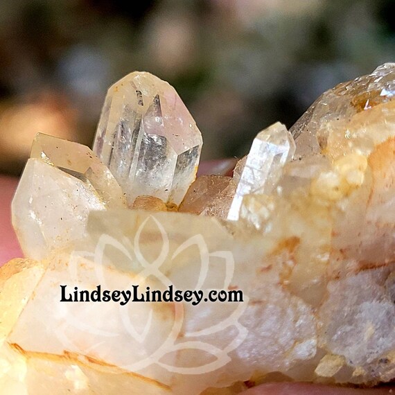 Natural Citrine Twin Quartz Cluster Crystal with Isis Goddess Face