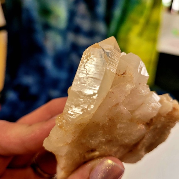 Self Healed Crystal Heart Shaped Tangerine Citrine Quartz Crystal Multiple Terminated Cluster Points