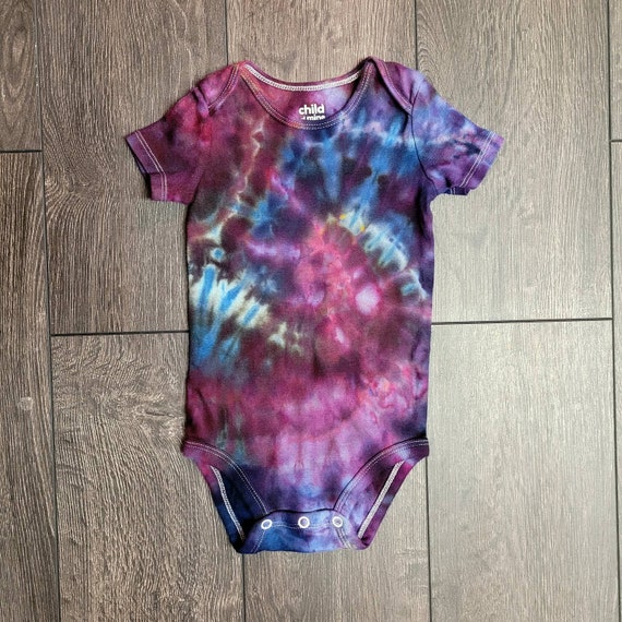 6 Months Baby Bodysuit Onesie Handmade Tie Dye One of a Kind