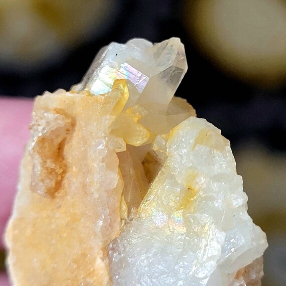 Natural Citrine Quartz Crystal Vein Specimen Quartz Crystal Cluster