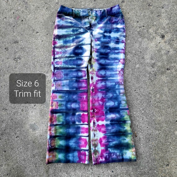 Handmade Tie Dye Pants Size 6 Trim Fit Flare Pants