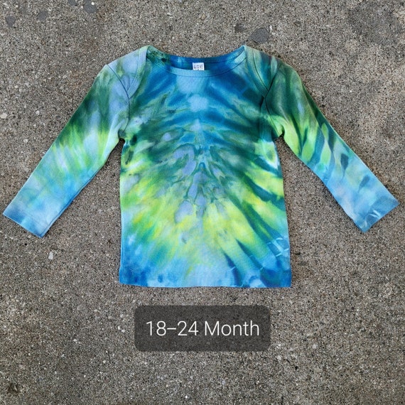 Handmade Long Sleeve Baby Tie Dye Shirt 18 Month 2T Shirt One of a Kind