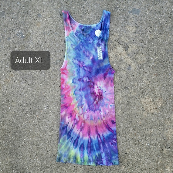 Handmade Tie Dye X-Large Mens Tie Dyed XL Tank Top One of a Kind