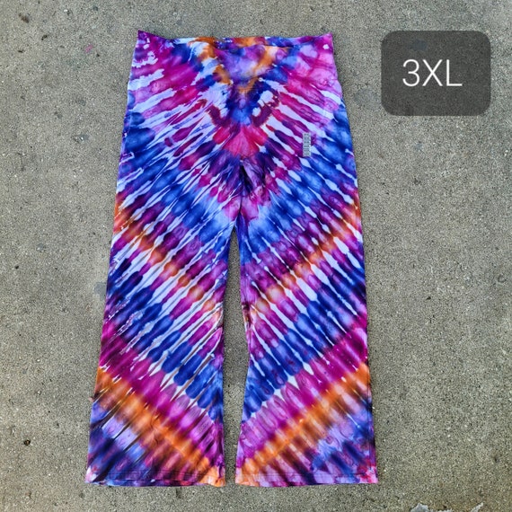 Handmade Tie Dye Yoga Pants Plus Size 3XL One of a Kind