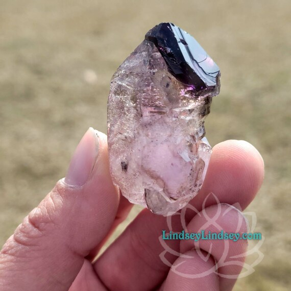 Super 7 Crystal from Zimbabwe Amethyst Cacoxenite Lepidocrocite Goethite Smoky Quartz Quartz Crystal Actual Mineral Specimen Double Terminat