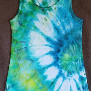 Handmade Juniors Tie Dyed Ribbed Tank Top One of a Kind
