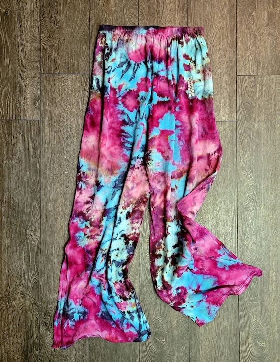 Medium Handmade Tie Dye Rayon Lounge Pants One of a Kind
