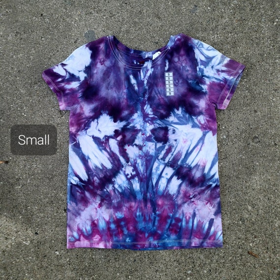 Handmade Tie Dye Shirt Petite Small Shirt Ice Tie Dyed One of a Kind