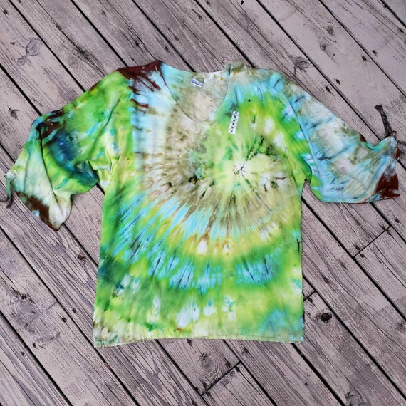 Handmade Tie Dye V-Neck Tunic Medium One of a Kind