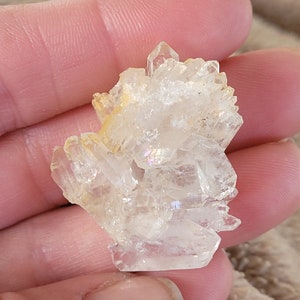 Untreated Aura Citrine Quartz Elestial Skeletal Quartz Crystal Cluster
