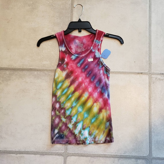Handmade Tie Dyed Ribbed Tank Top One of a Kind