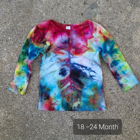 Handmade Tie Dye 18 - 24 Month Baby Long Sleeve Tie Dyed One of a Kind