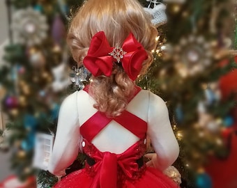Kids Girls Christmas Xmas Hat Snowman Hug Carrot Nose Long Sleeve Swing Dresses 