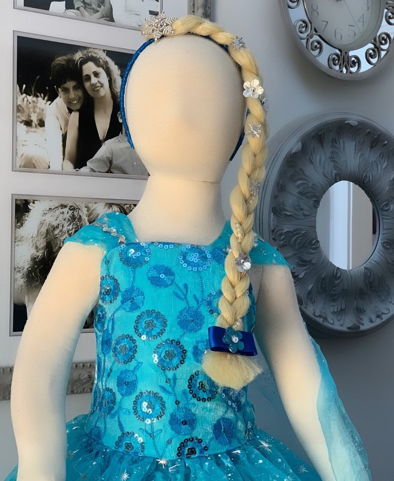 Elsa Inspired Dress, Sequin Frozen Costume with Detachable Veil image 1