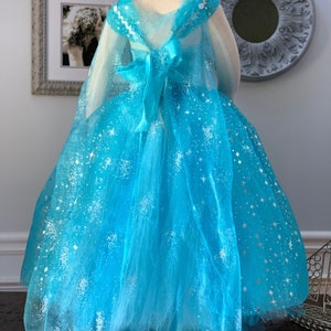 Elsa Inspired Dress, Sequin Frozen Costume with Detachable Veil image 5