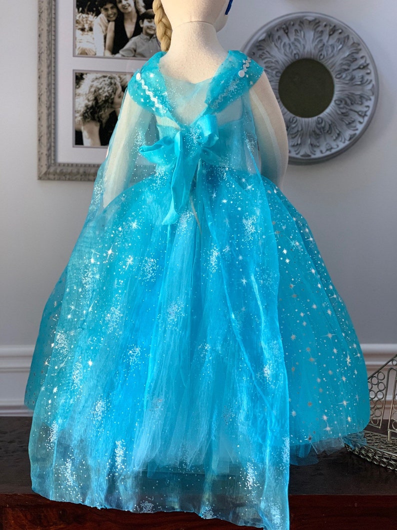 Elsa Inspired Dress, Sequin Frozen Costume with Detachable Veil image 5
