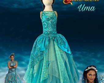 Uma descendant girls dress Uma dress Uma costume Disney outfit Uma girls Uma Halloween