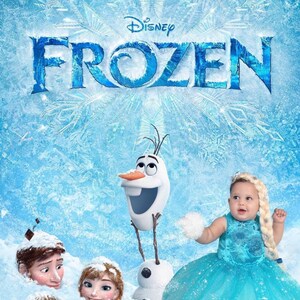 Elsa Inspired Dress, Sequin Frozen Costume with Detachable Veil image 2