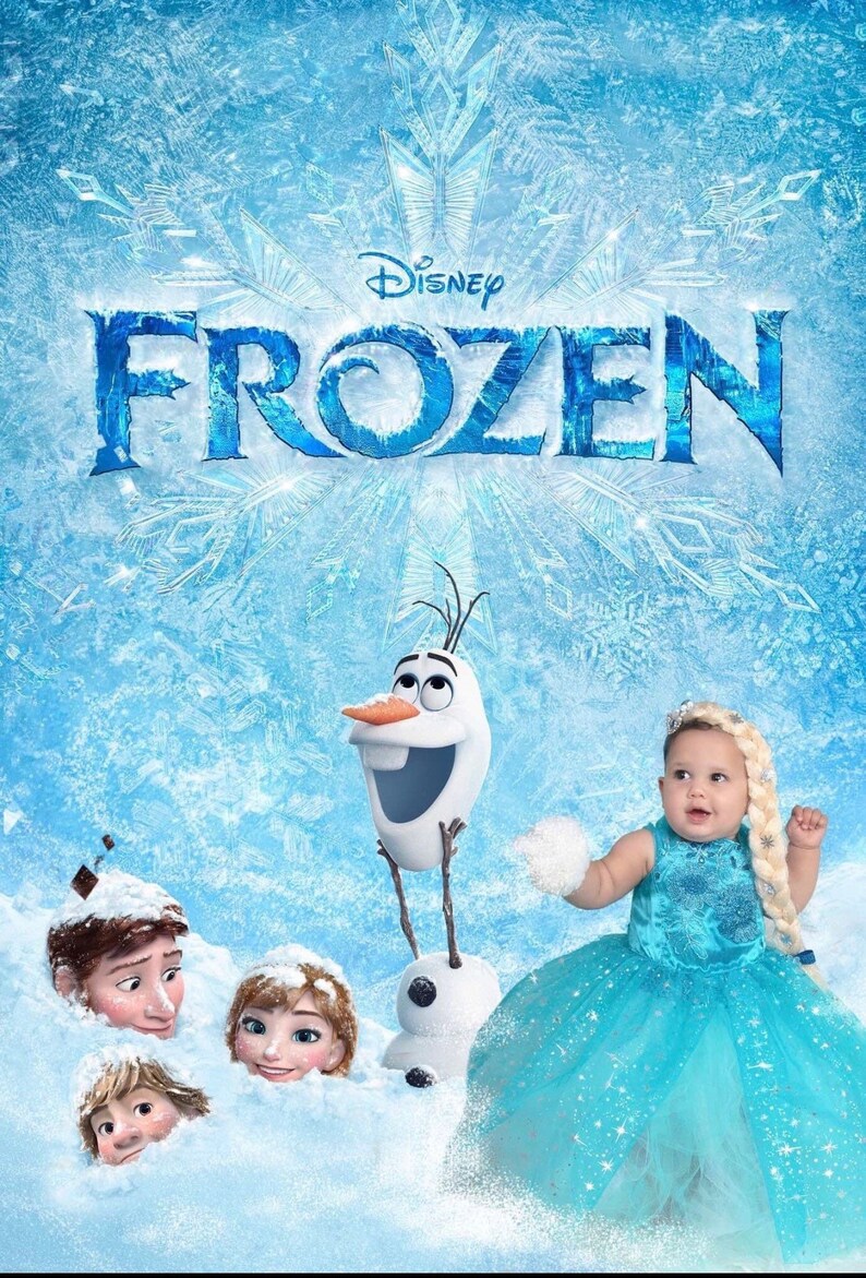 Elsa Inspired Dress, Sequin Frozen Costume with Detachable Veil image 2