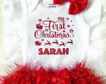 First Christmas/baby first Christmas/my first Christmas/baby Christmas/Christmas costume/Christmas outfit/Girl Christmas outfit/Christmas