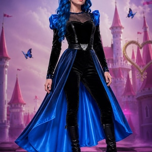 evie's blue dress from descendants Evie 2 100 Percent Pure Silk black night out dress Color Code:37