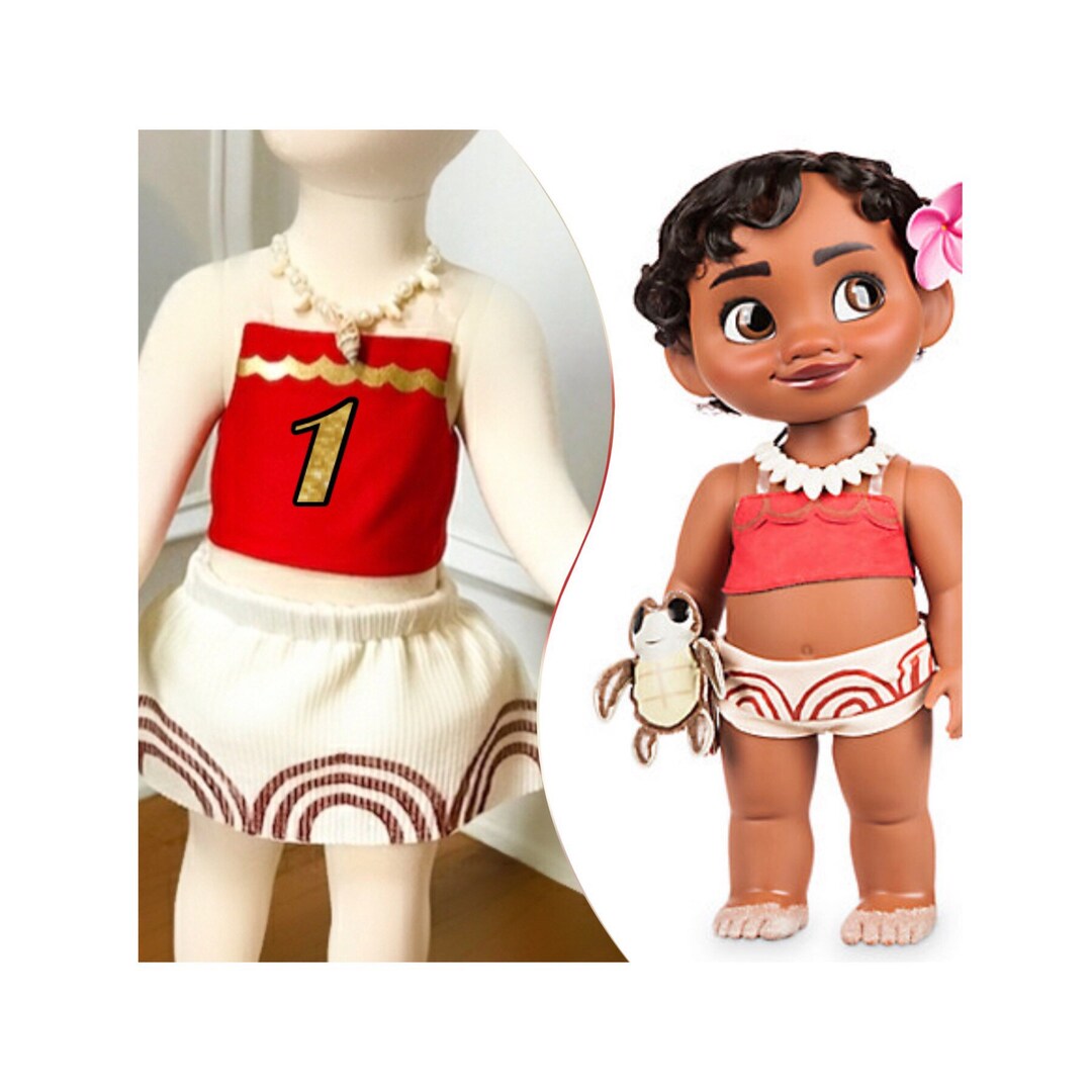 Disfraz Vaiana Para Niña - Juego Completo Con Top, Falda Y Accesorios