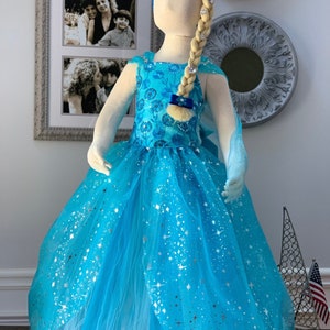 Elsa Inspired Dress, Sequin Frozen Costume with Detachable Veil image 4