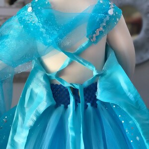 Elsa Inspired Dress, Sequin Frozen Costume with Detachable Veil image 8