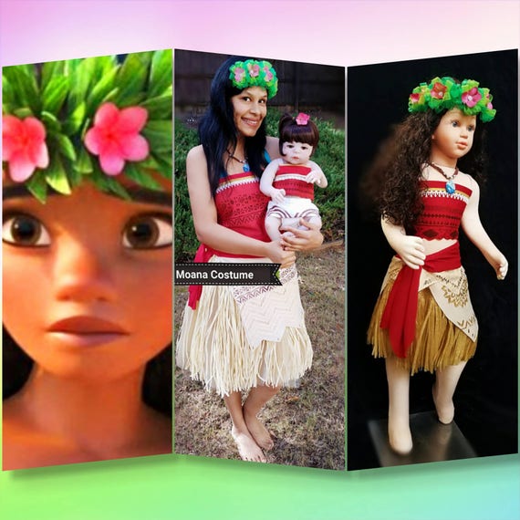 Moana Costume Disney Moana Dress Moana Outfit Girls Toddler Adult Moana  Cosplay Moana Princess Dress up Princess Halloween Costume 