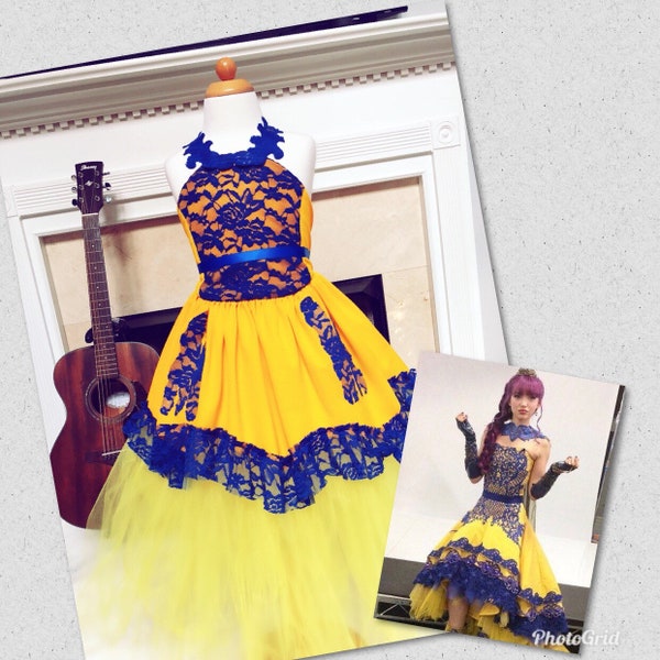 Mal descendants 2 costume Mal descendants 2 Coronation yellow dress Disney coronation descendants dress Halloween costume 2019