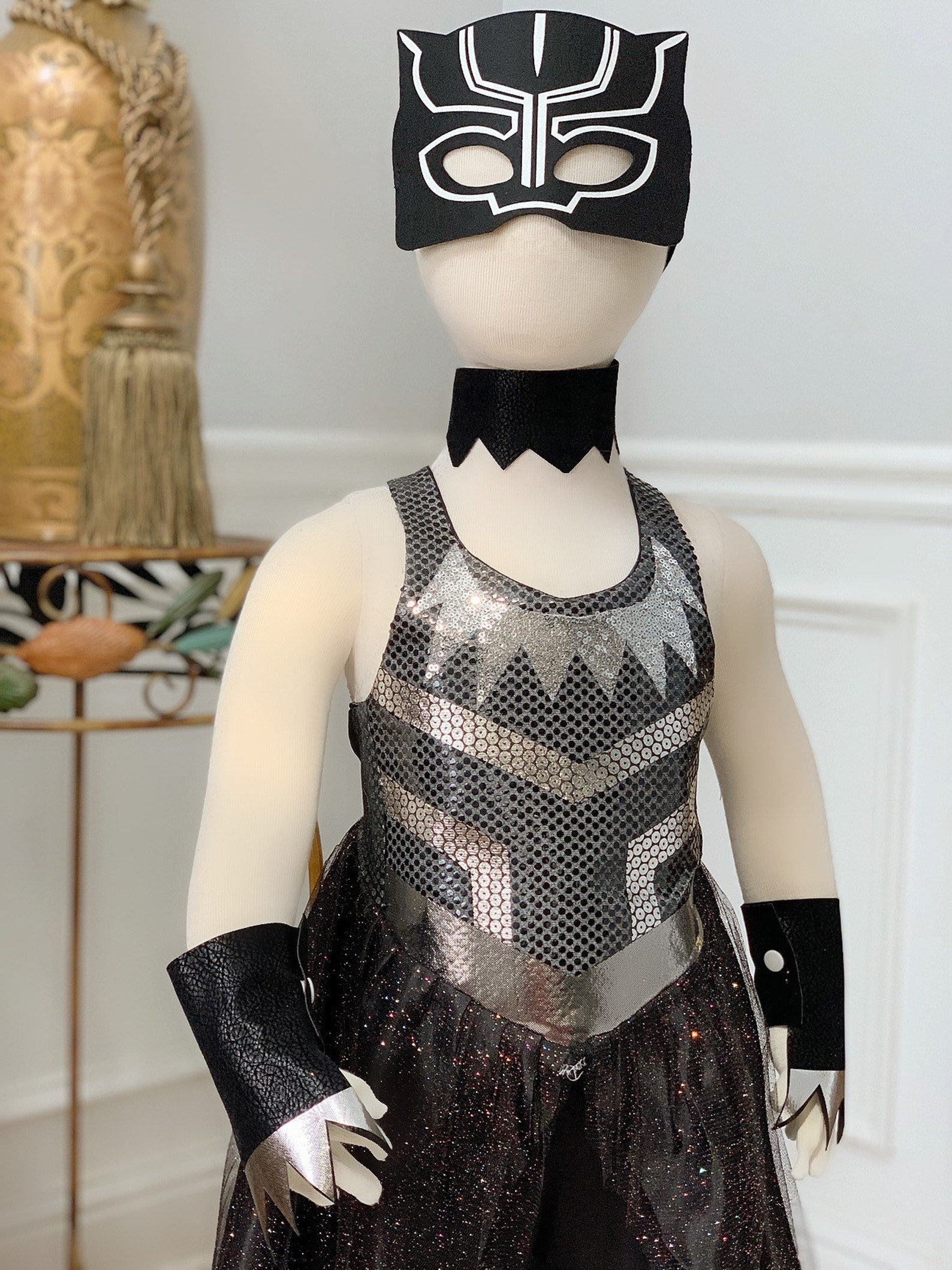 Black Panther Costume Girls Black Panther Outfit Disney Movie Etsy