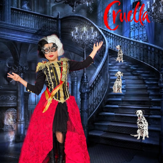 Cruella Deville Dress Cruella 2021 Dresses for Girls Cruella 