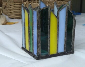 Hand made stain glass votive