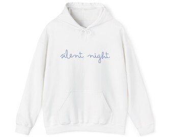 Silent Night Hooded Sweatshirt, Holiday Hoodie, Chirstmas Sweater