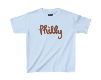 Kids Philly Pretzel Word Shirt, Philadelphia, Philadelphia Soft Pretzel, Kids Heavy Cotton™ Tee