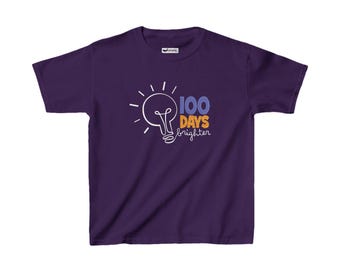 100 Days Brighter, 100th day of School Kids Heavy Cotton™ Tee