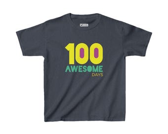 100 Awsome Days Kids Tee Shirt, 100th Day of School