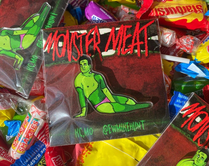 Monster Meat Frankenstein 2.5” acrylic pin