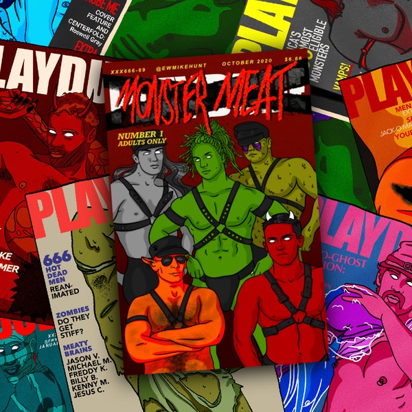 Monster Meat Zine #1 Issue One - Special Edition - Inspired by vintage gay magazines & classic horror monsters