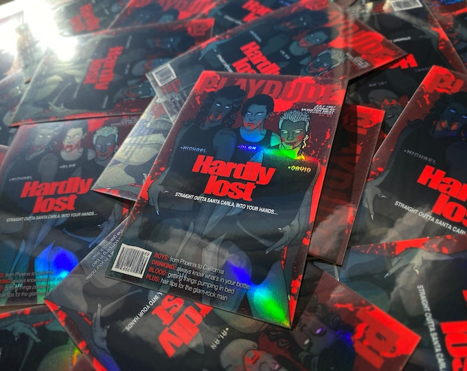 Vampire Three-way Monster Meat gay vintage magazine style holographic sticker