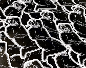 Space Bear Celestial Bodies Clear Sticker
