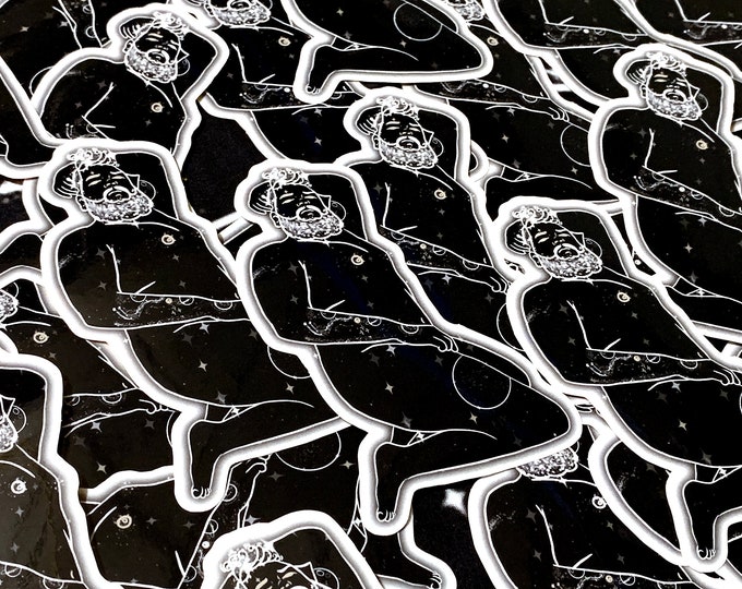 Space Bear Celestial Bodies Clear Sticker