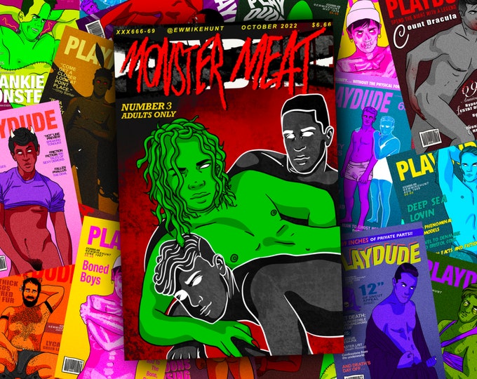 Monster Meat Zine 3 Issue Three - Inspired by vintage gay magazines & classic horror monsters