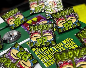 I Love PP (Polliwog Post) 1” Enamel Pin • PPPP Fundraiser